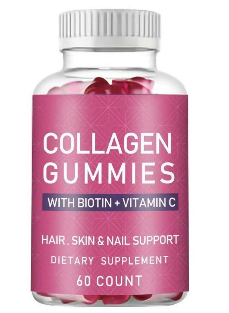 بيودي لكريات الكولاجين العلكة — يضاف إليها بيوتين وفيتامين سي بشكل خاص، عبوة من 60 كراة، 2 كرات يوميًا، تغذي الشعر وتنعّم الجلد وتقوي الأظافر من الداخل إلى الخارج. - Image 1